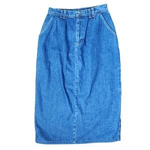 VINTAGE Vivaldi Jeanswear denim skirt straight cut size 8